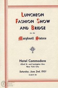 Long Island Maryknoll Committee Fashion Show Program, 1951