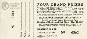 New Jersey Guild, Prize Ticket, 1962
