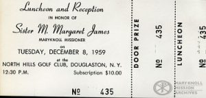 Sr Margaret James Reception, Prize Ticket, 1959