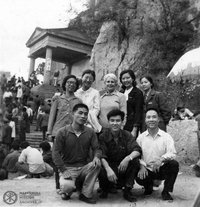 Sr. Rose Bernadette with students at Xi'an Hot Springs, 1983