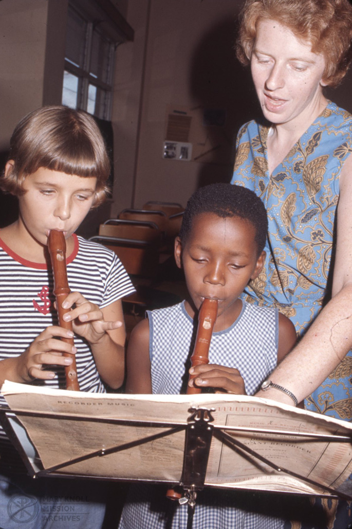 Sr. Darlene Jacobs teaching the recorder at the Music Conservatory of Tanzania
