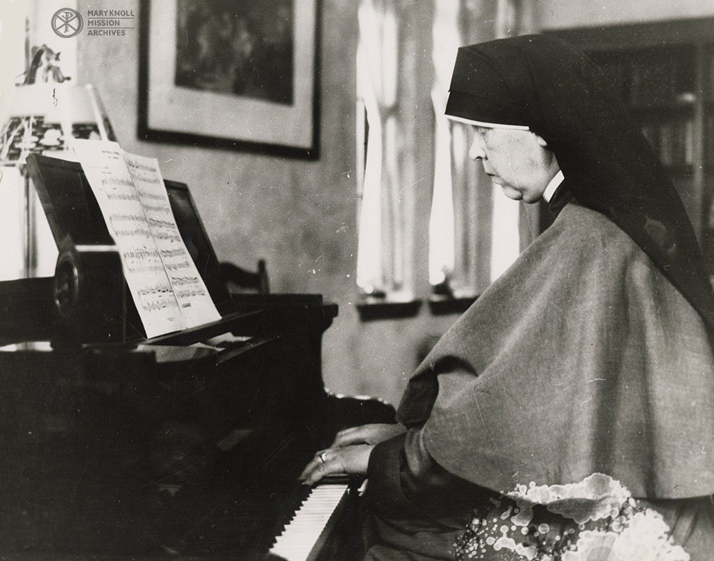 Sr. Mary James Rogers playing the piano