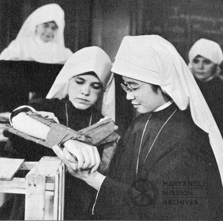 Sister Bernie receiving medical training