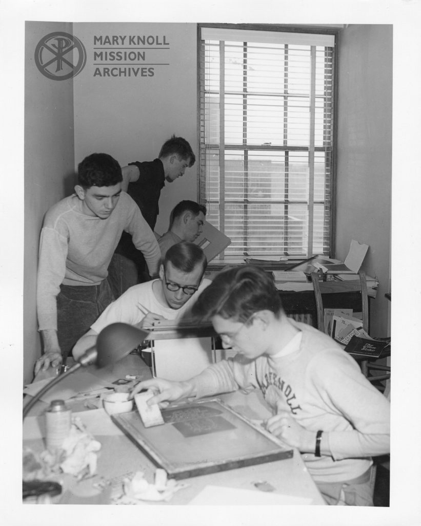 "The Glen Echo" staff working on the next issue, 1953