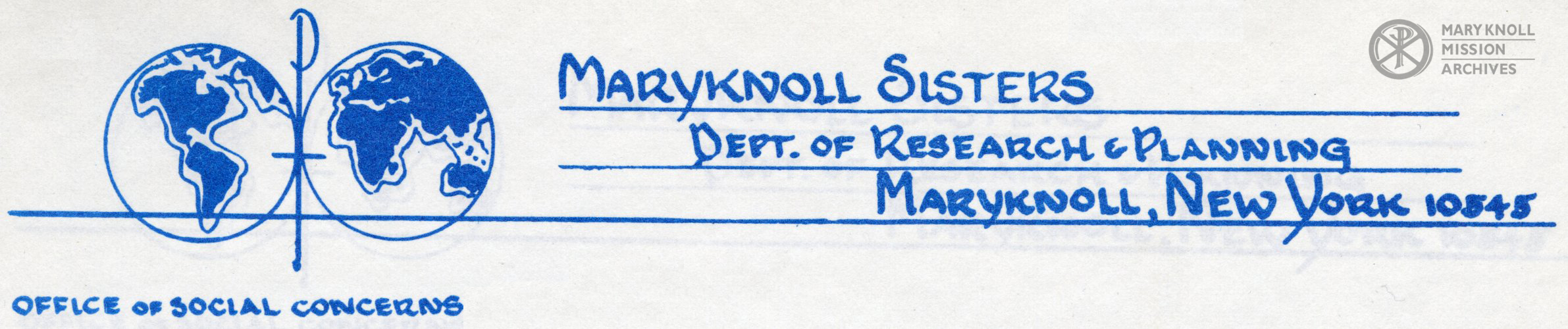 Letterhead for the Office of Social Concerns, c. 1980