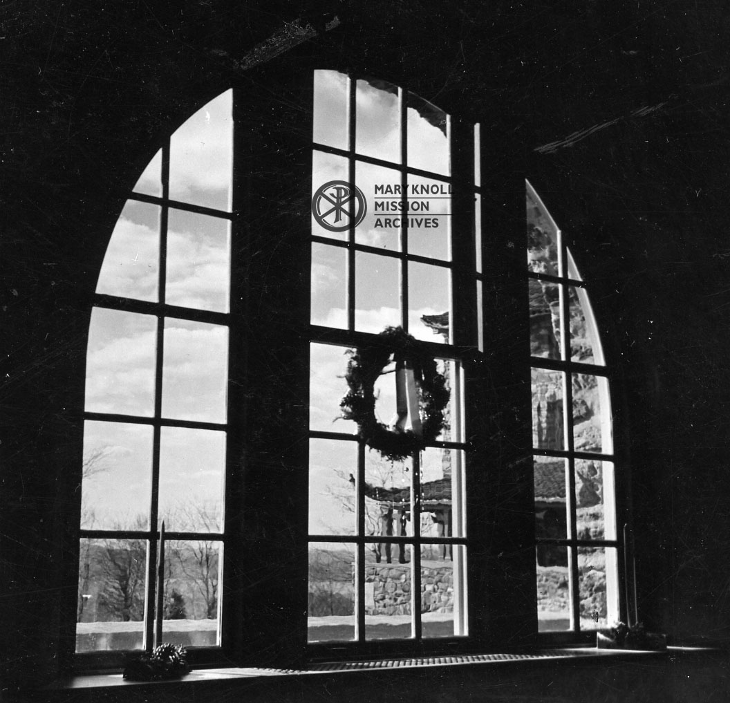 Wreath in the Window of the Maryknoll Seminary