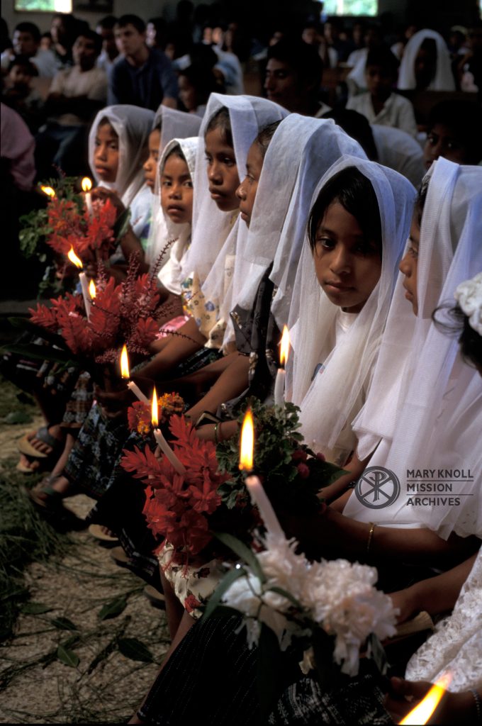Girls waiting for first Holy Communion, Guatemala, 2001, Photographer: Sean Sprague