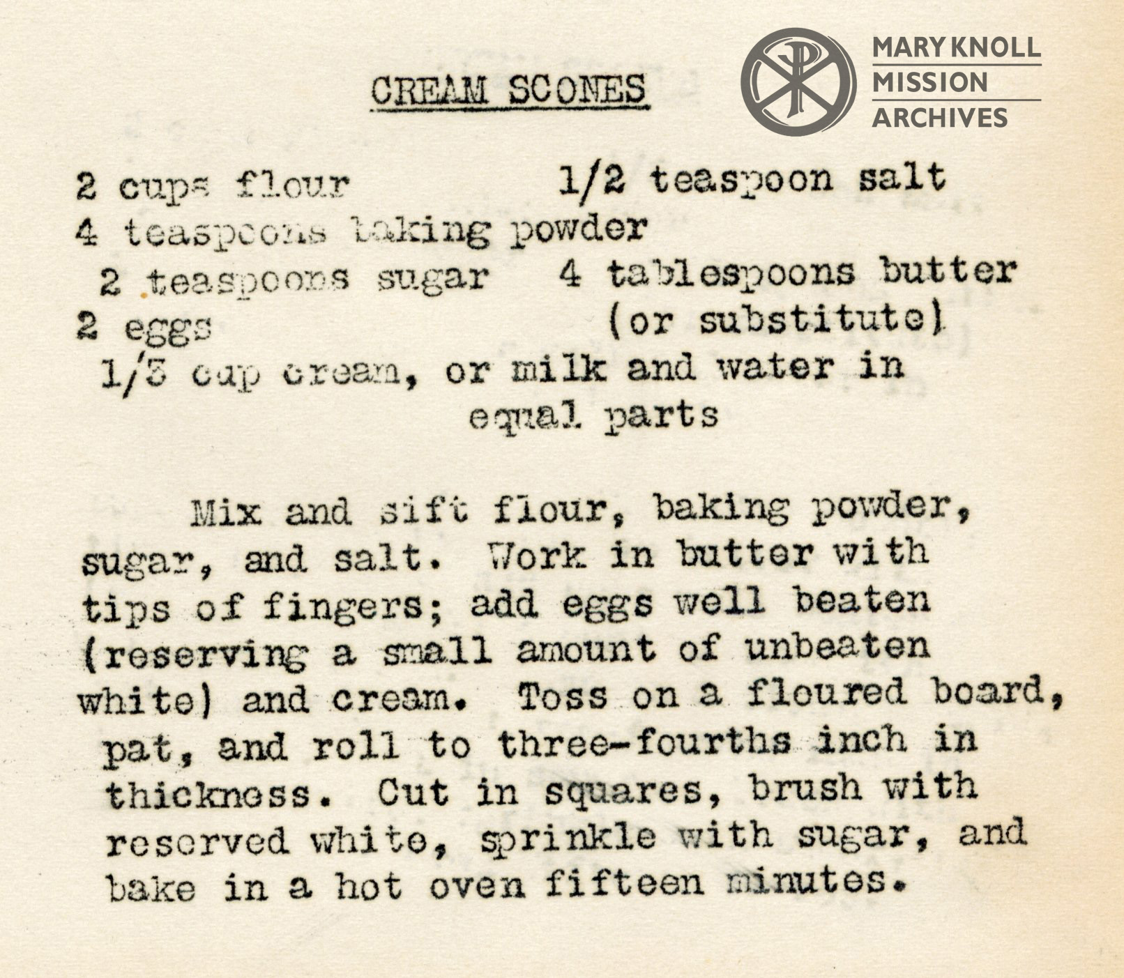 Cream Scone Recipe, MMJ's Cookbook