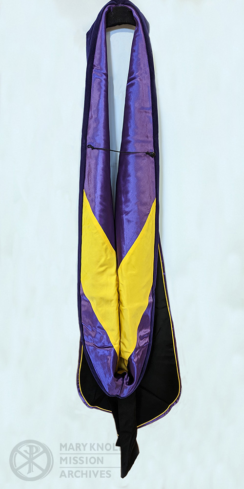 Honorary degree hood that Mother Mary Joseph Rogers received from Trinity College, 1949