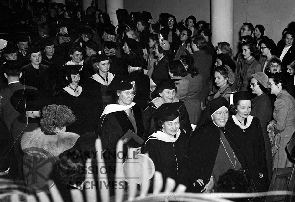 Mother Mary Joseph Rogers processing in to receive her honorary degree from Trinity College, 1949