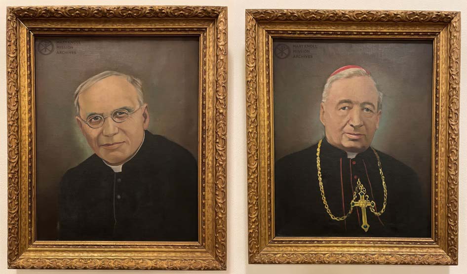 Portraits of Fr. Thomas F. Price and Bp. James A. Walsh, painted by Bro. Carleton Bourgoin