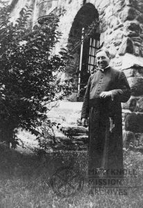 Co-founder, James Anthony Walsh, MM outside on the Maryknoll grounds in Ossining, New York