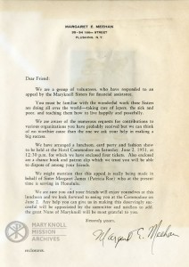 Letter from the Long Island Maryknoll Committee announcing their Fashion Show, 1951